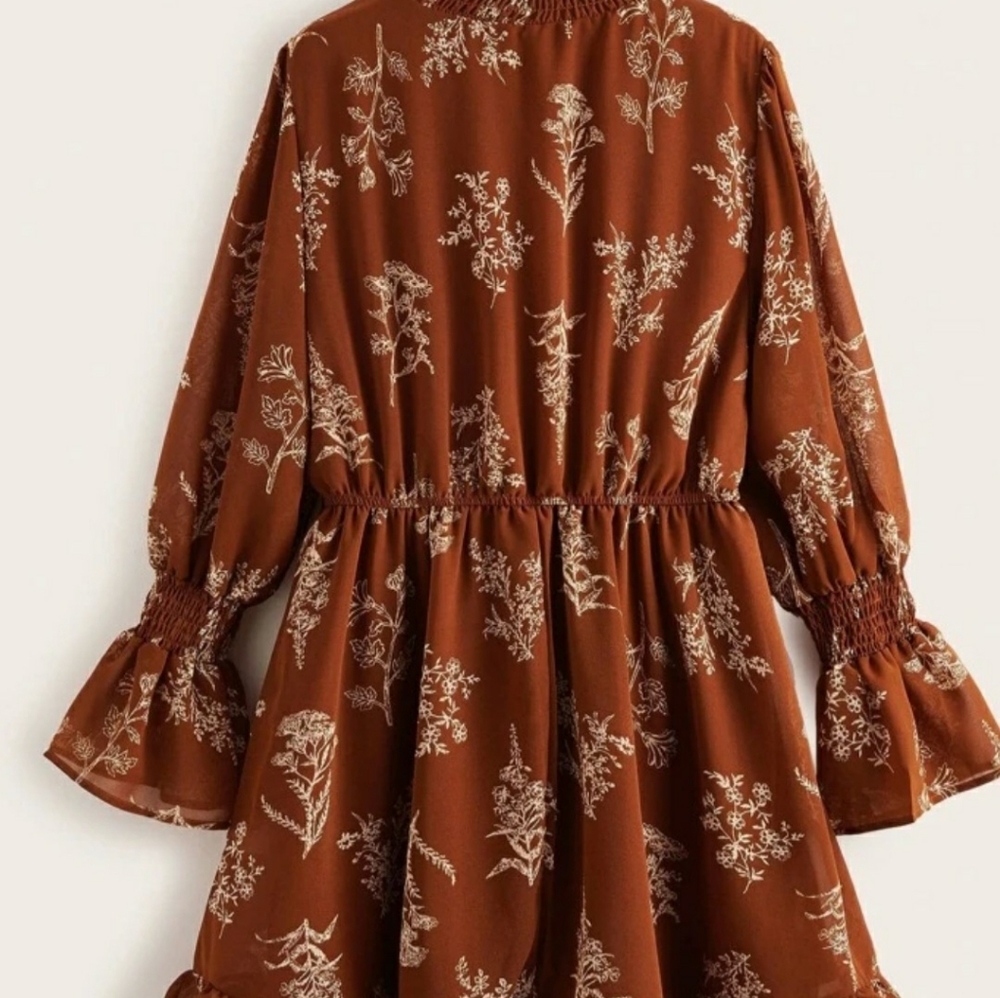 Shein Fall rust to brown midi dress. Nwot, and never worn.